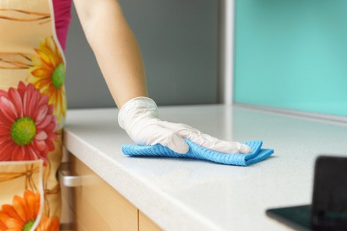 Finished carpet cleaning service in a domestic setting