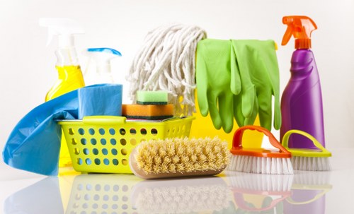 Supervisor reviewing safe working conditions before cleaning