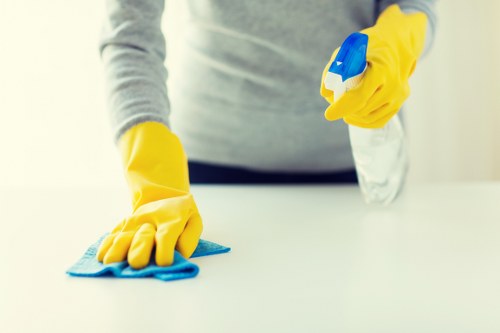 Deep cleaning a carpeted commercial floor in Hackney